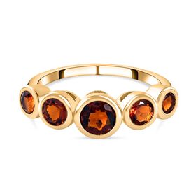Kirschcitrin Ring, 925 Silber vergoldet, ca. 1.29 ct