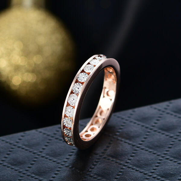 EVER TRUE Wei&szlig;er Diamant Ring Nickelfreies Messing (Gr&ouml;&szlig;e 17.00) image number 2