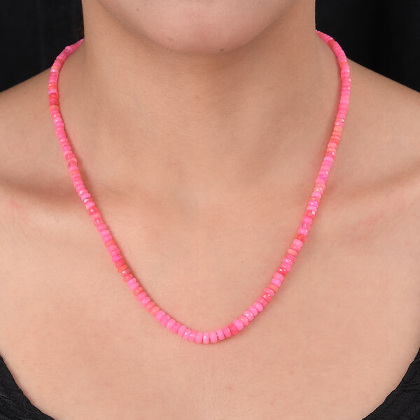 Rosa &auml;thiopische Opal Perlen-Halskette in Silber image number 2