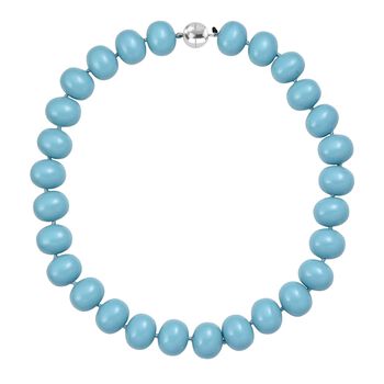 Sleeping Beauty t&uuml;rkisfarbene Muschelkernperle 50cm Halskette