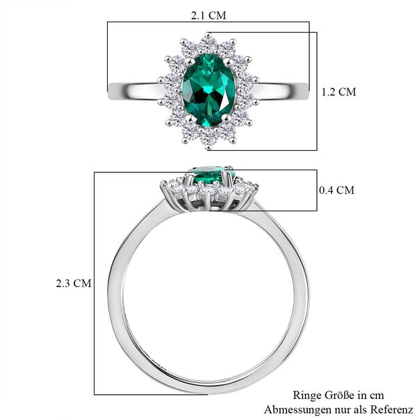 LUXURIANT AAA Labor kolumbianischer Smaragd und Moissanit Ring - 1 ct. image number 7