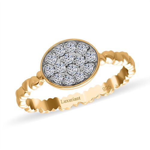 LUXURIANT DIAMOND- SI Labor Diamant Ring, 925 Silber 750 Gelbgold Vermeil - 0,34 ct. image number 2