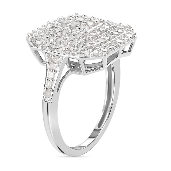 Wei&szlig;er Diamant Ring, 925 Silber platiniert (Gr&ouml;&szlig;e 21.00) ca. 1.00 ct image number 5