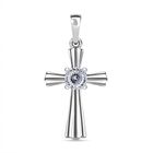 120 Facetten Moissanit Anhänger 925 Silber rhodiniert ca. 0.45 ct