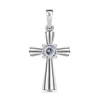 120 Facetten Moissanit Anh&auml;nger 925 Silber rhodiniert ca. 0.45 ct