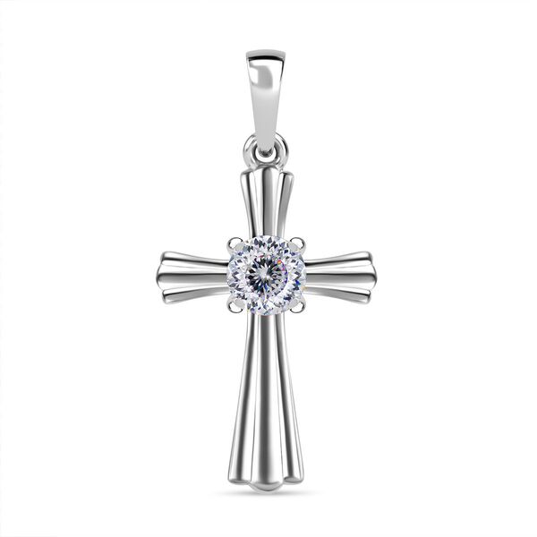Moissanit Kreuz Anh&auml;nger - 0,45 ct.