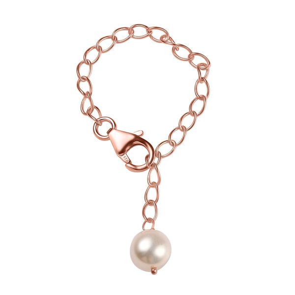 S&uuml;&szlig;wasser Perle Extender mit Karabinerverschluss, 925 Silber 750 ros&eacute;vergoldet