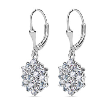 Moissanit Ohrringe, 925 Silber platiniert ca. 2.28 ct