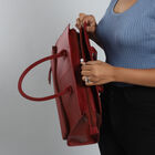 Handtasche aus echtem Leder mit Extra-Fach, Größe 13x38x30 cm, Weinrot image number 5