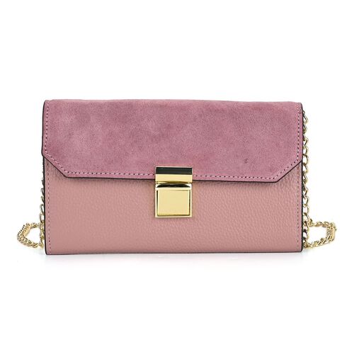 100% Echtleder Clutch mit RFID Schutz, Rosa image number 0