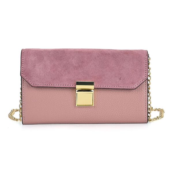 100% Echtleder Clutch mit RFID Schutz, Rosa