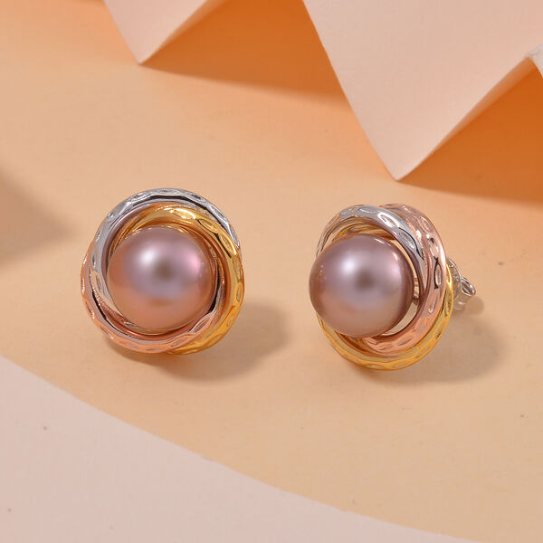 Mehrfarbige Edison Perle dreifarbige Ohrringe image number 2