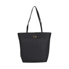 Shopper Tasche aus Echtleder mit Zierschnalle und Doppelgriffen, Metallfüße, 25x11x32 cm, Schwarz