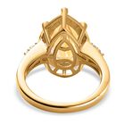 AA Serra Gaucha Citrin, Weißer Zirkon Ring, 925 Silber Gelbgold Vermeil (Größe 20.00) ca. 4.84 ct image number 5