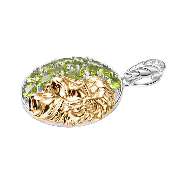 D'Joy Peridot Anhänger 925 Silber Rhodiniert und 750 Gelbgold Vermeil ca. 4.79 ct image number 3