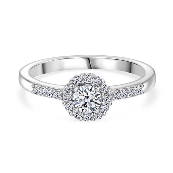 LUXURIANT SI-GH Labor Diamant Ring, 925 Silber rhodiniert - 0,50 ct.