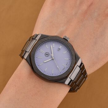 STRADA - Armbanduhr mit japanischem Uhrwerk und Datumsanzeige, Legierungsgeh&auml;use  Sandstrahleffekt, bicolor, Schwarz
