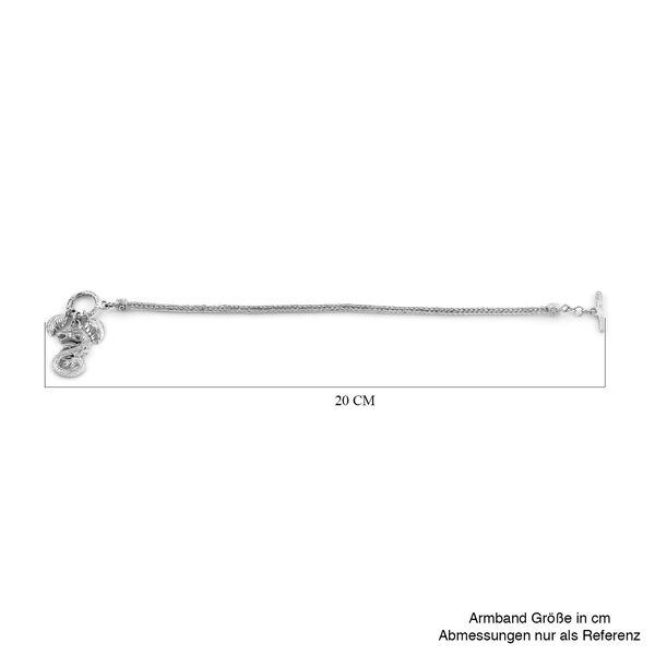 Royal Bali Kollektion - Tulang Naga Armband mit Drachen und Blatt Anh&auml;nger, ca. 19 cm, 925 Silber ca. 10,53g image number 5