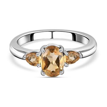 Citrin Ring, Edelstahl (Gr&ouml;&szlig;e 16.00) ca. 1,12 ct