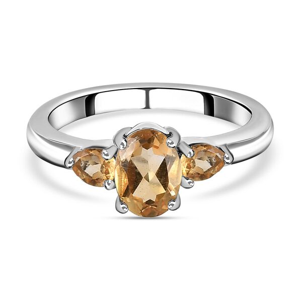 Citrin Ring, Edelstahl (Gr&ouml;&szlig;e 16.00) ca. 1,12 ct