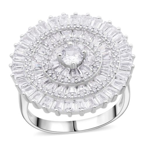 Lustro Stella Weißer Zirkonia Ring 925 Silber rhodiniert (Größe 17.00) image number 0