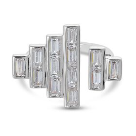 LUSTRO STELLA Hergestellt mit ZIRKONIA Ring 925 Silber Platin-Überzug (Größe 18.00) ca. 4,76 ct