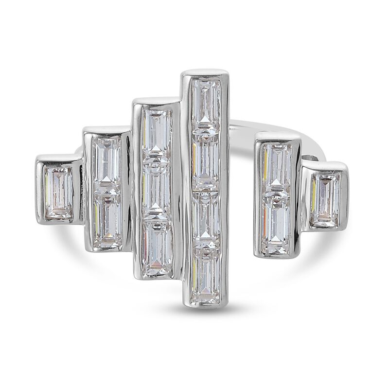 LUSTRO STELLA Hergestellt mit ZIRKONIA Ring 925 Silber Platin-Überzug (Größe 18.00) ca. 4,76 ct image number 0