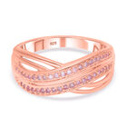 Natürlicher, rosa Diamant Ring, 925 Silber Roségold Vermeil (Größe 20.00) ca. 0.20 ct