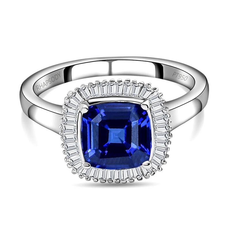RHAPSODY AAAA Tansanit und Diamant-Ring, VS E-F, 950 Platin  ca. 3,41 ct image number 0