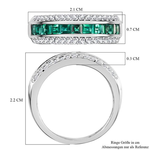 Labor Smaragd und Zirkon Ring - 1,13 ct. image number 6