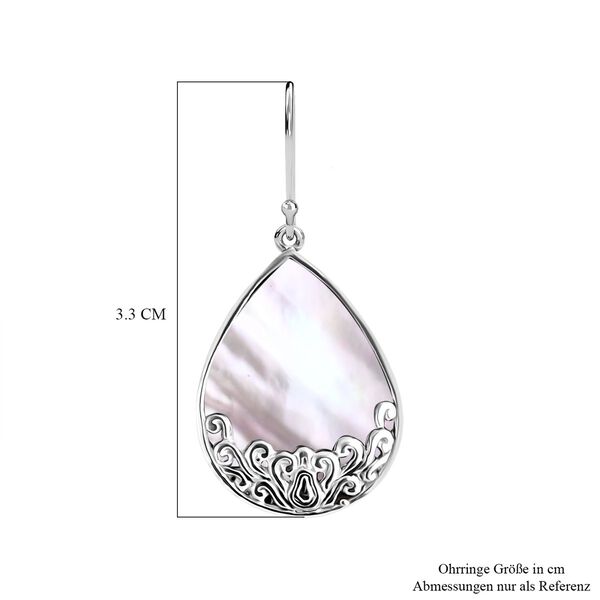 Royal Bali Kollektion- Perlmutt Anh&auml;nger und Ohrringe in 925 Silber image number 5
