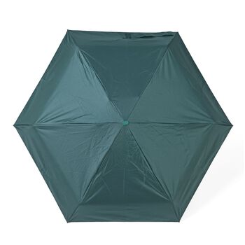 Sturmfester Pocketschirm mit UV-Schutz und Etui, 91x52cm, Dunkelgr&uuml;n