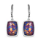 Lila Türkis Ohrringe  Edelstahl ca. 11.49 ct