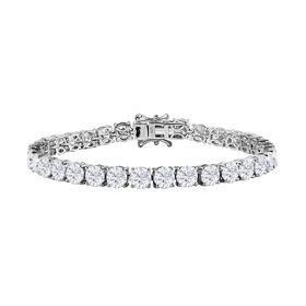 Moissanit Armband ca. 18 cm 925 Silber platiniert ca. 13,70 ct.