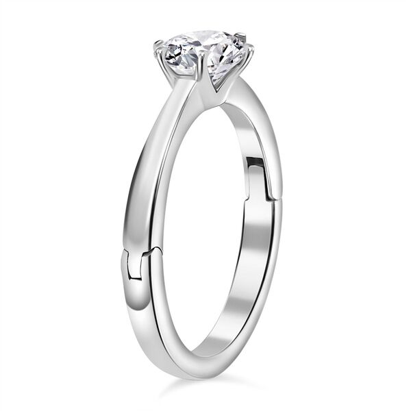 Moissanit Ring 925 Silber platiniert (Größe 21.00) ca. 0,95 ct image number 5