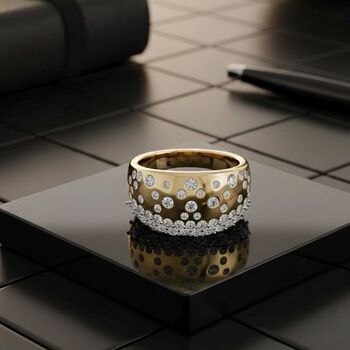 LUXURIANT DIAMOND - Lab Grown Diamant SI-GH SGL zertifiziert Ring 925 Silber 750 Gelbgold Vermeil (Gr&ouml;&szlig;e 18.00) ca. 1.00 ct