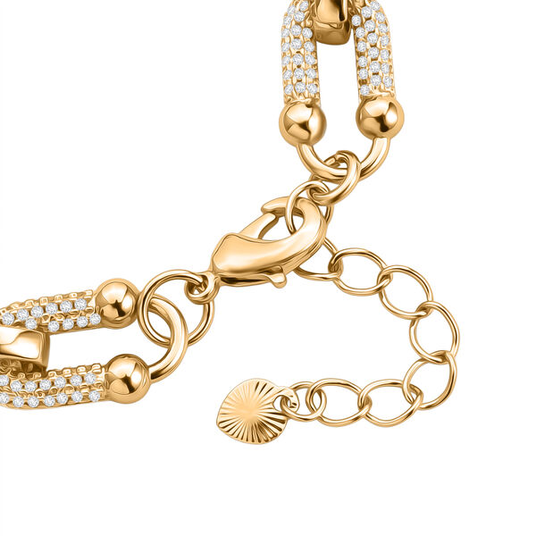 Wei&szlig;er Zirkonia Armband ca. 18 cm Nickelfreies Messing Standard 1.60 ct image number 4