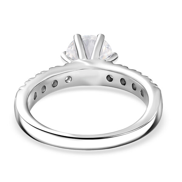 D'Joy 120 Facetten Moissanit Ring 925 Silber platiniert (Größe 17.00) ca. 1,67 ct image number 6