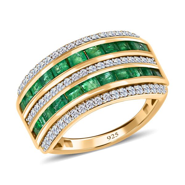 AAA Kagem sambischer Smaragd und Zirkon-Ring - 2,25 ct. image number 4