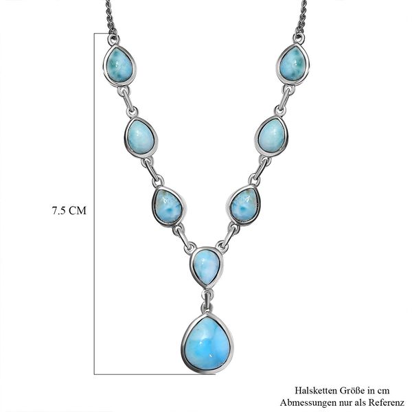 Larimar Collier, ca. 45 cm, 925 Silber platiniert ca. 14.66 ct image number 6