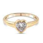 LUSTRO STELLA Hergestellt mit Feinster ZIRKONIA Herz Ring 925 Silber vergoldet (Größe 16.00)