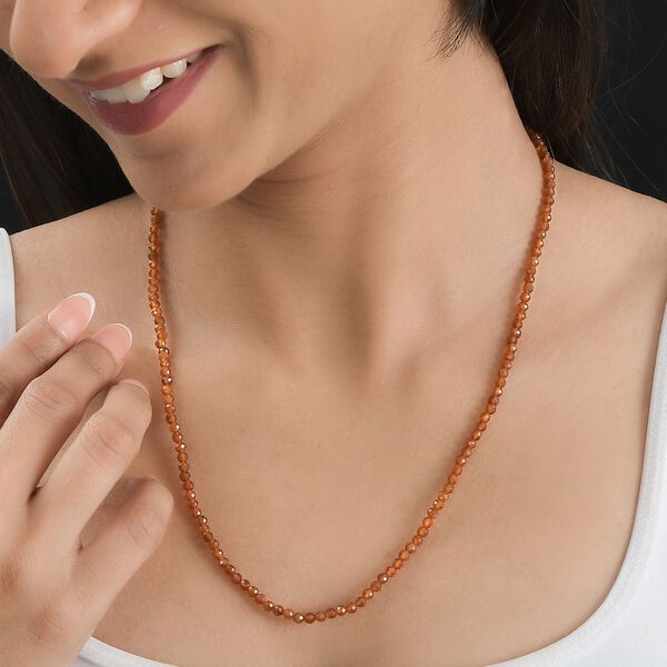 Hessonit Granat Halskette, 50 cm - 42 ct. image number 3