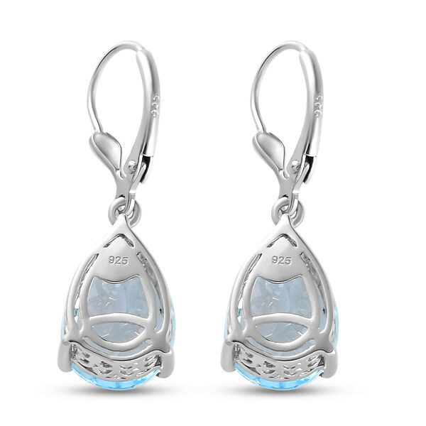 Himmelblaue Topas-Ohrringe, 925 Silber platiniert ca. 12,18 ct image number 5