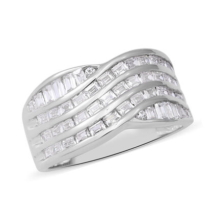 LUSTRO STELLA - Zirkonia Ring 925 Silber rhodiniert (Gr&ouml;&szlig;e 16.00) ca. 0,81 ct