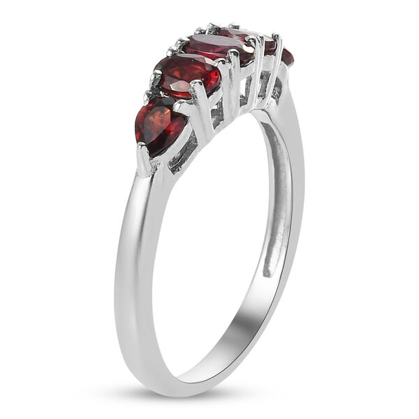 Anthill Granat 5-Stein-Ring, 925 Silber platiniert  ca. 1,13 ct image number 5