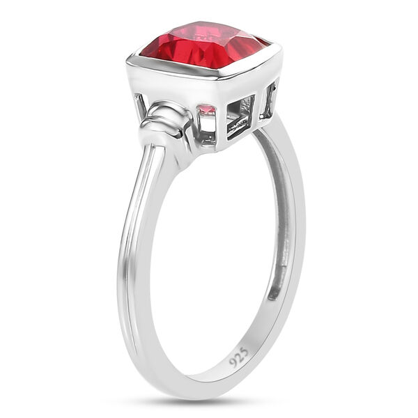 Rubelit-Triplett-Quarz Ring 925 Silber platiniert  ca. 1,68 ct image number 5