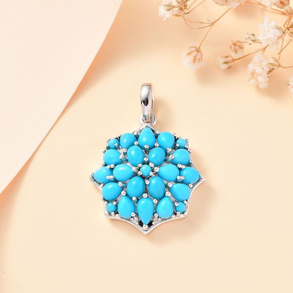 AA Sleeping Beauty Türkis und Zirkon Anhänger - 3,24 ct. image number 2