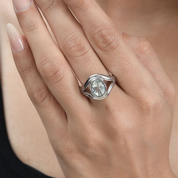 Prasiolith Ring, Edelstahl, (Gr&ouml;&szlig;e 17.00), ca. 2.38 ct image number 3