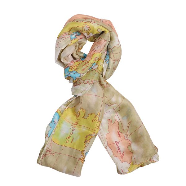 100% natürlicher Satin Seiden Schal, Gelb image number 4