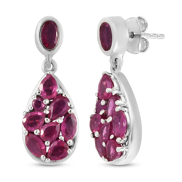 Afrikanische Rubin-Ohrh&auml;nger in Silber image number 4